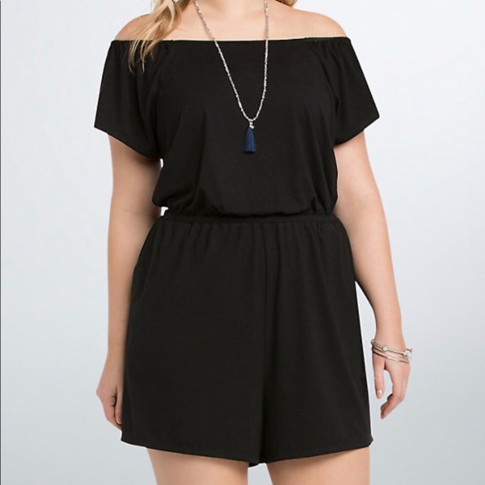 Black Off Shoulder Romper